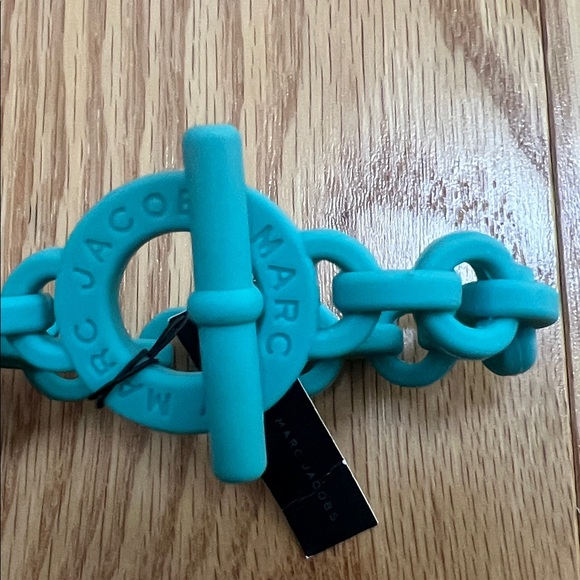 New ! Marc Jacobs aqua lagoon stretch logo Chain Bracelet. - Picture 5 of 7